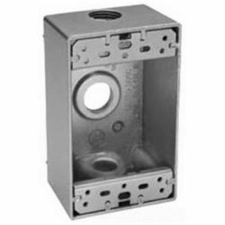 TEDDICO/BWF Electrical Box, 18.3 cu in, Outlet Box, 1 Gang, Die Cast Metal, Rectangular 1718949